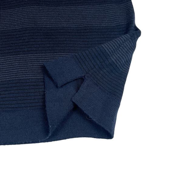 Jos J Oliver Mens XL Sweater Blue Made in Italy Merino Wool blend striped FLAW - Picture 6 of 16